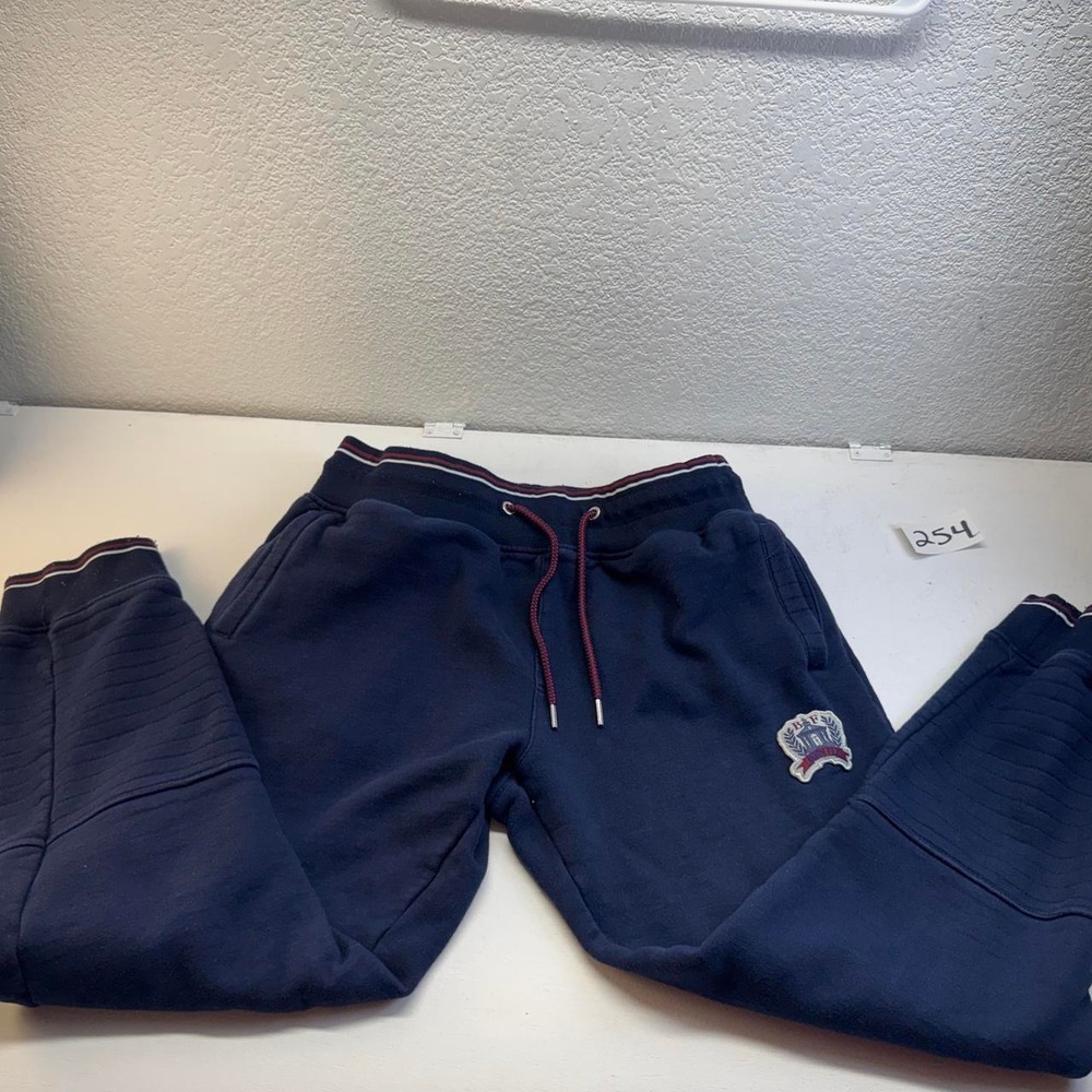Born Fly Fly Alumni Navy Blue Streetwear Sweatpants Mens Large Embroidered Crest